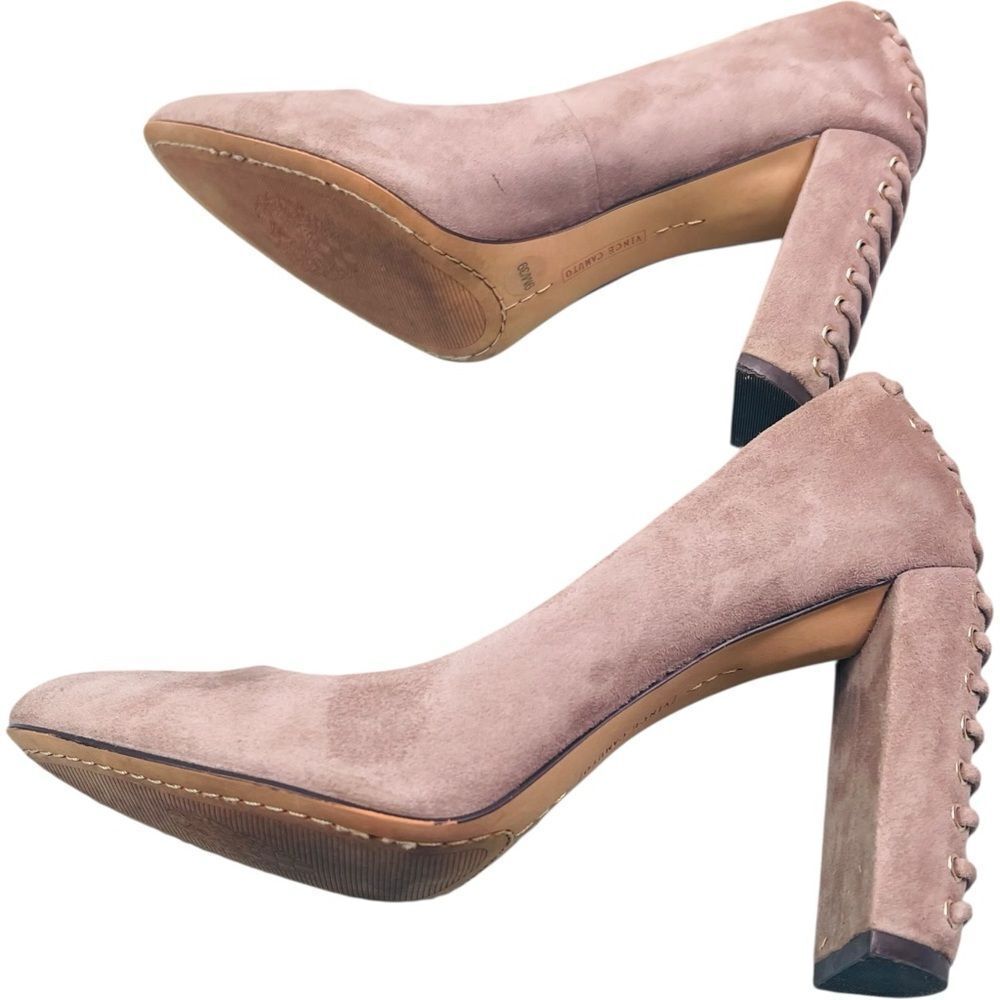 Vince Camuto Dallan Taupe Suede Heels - Picture 6 of 10